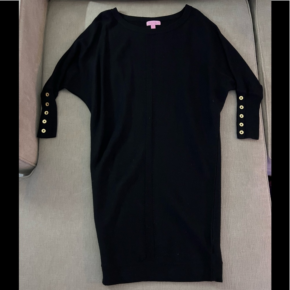Lilly Pulitzer Black Merino Wool Sweater Dress | Size: XS